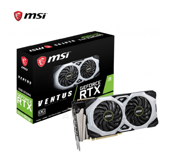 VGA (การ์ดแสดงผล) MSI GEFORCE® RTX2070 SUPER VENTUS OC 8GB GDDR6 256 BIT 3 + 1Y